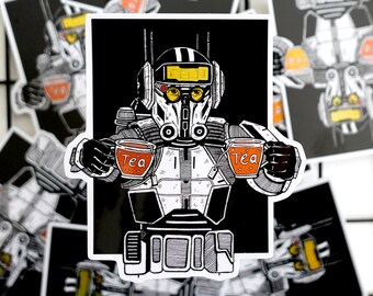 Star Wars Bad Batch TECH (TWO tea cup) BIG holographic sticker