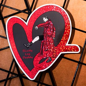 Pedro Pascal Glitter Daddy heart holo sticker