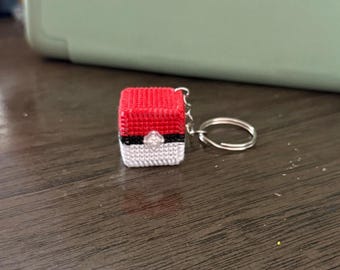 Pokeball 3D cross stitch key chain