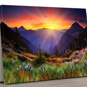 Mountain Print Large Wall Art Sunrise Home Decor, Nature Wall Art ...