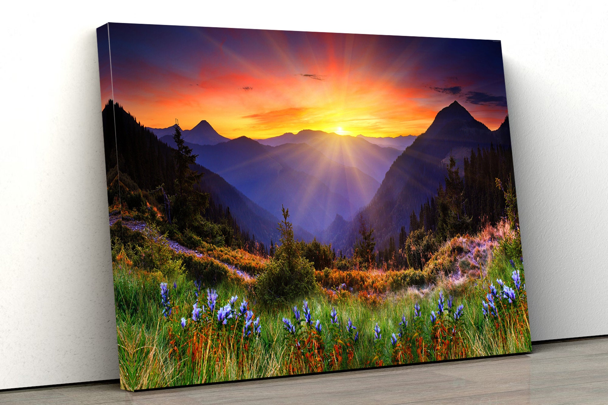 Mountain Print Large Wall Art Sunrise Home Decor, Nature Wall Art ...