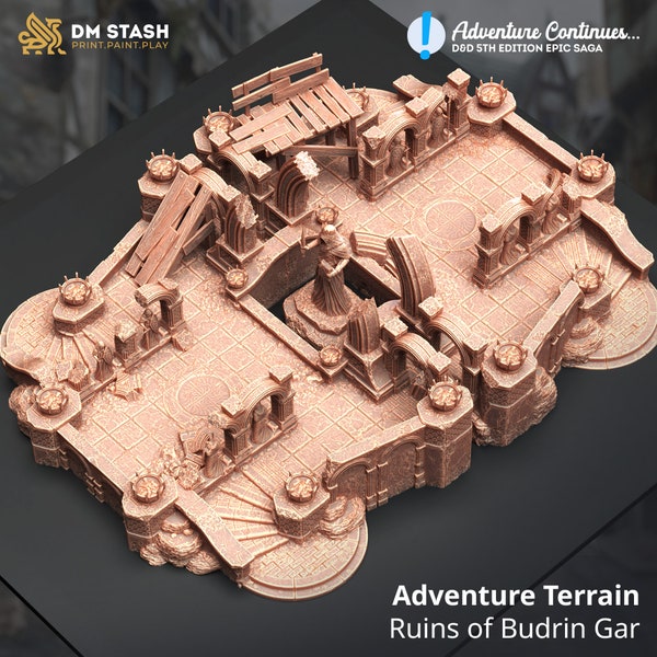 Ruins of Budrin Gar - DnD Ruins Arena Terrain Set | 32mm scale |   perfect for D&D, wargaming and tabletop RPGs games | DM Stash
