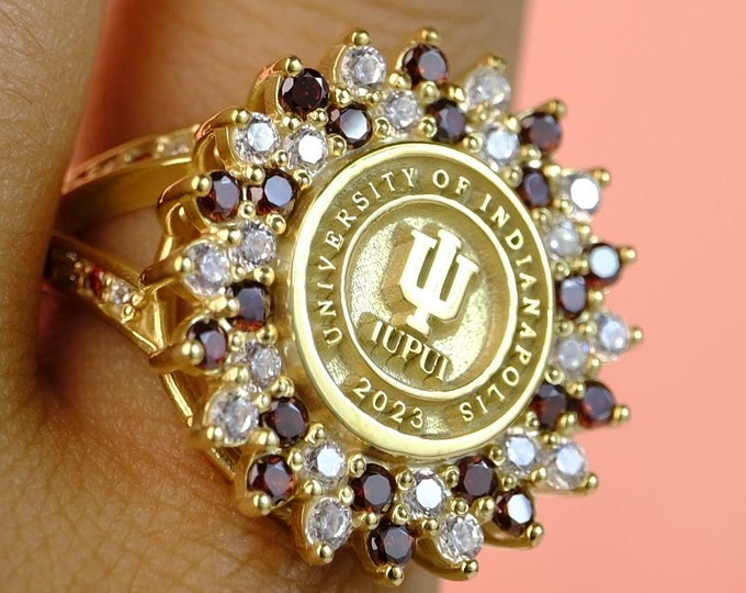 14K Gold Class Ring: Custom Birthstone Graduation Ring