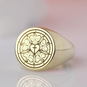 Luther Rose Signet Ring: Sterling Silver Reformation Jewelry