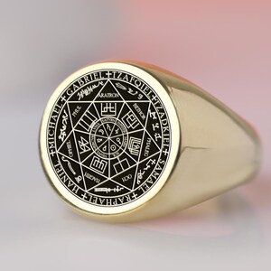 Seven Archangels Signet Ring – 10K 14K Gold & Sterling Silver, Spiritual Protection Ring