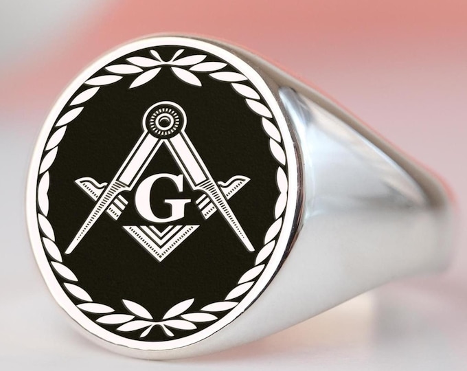 Freemason Signet Ring: Sterling Silver Masonic Brotherhood Jewelry