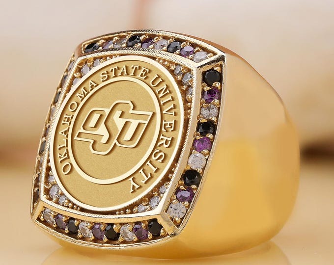 Custom Birthstone Graduation Ring: Personalized Sterling Silver Class Ring