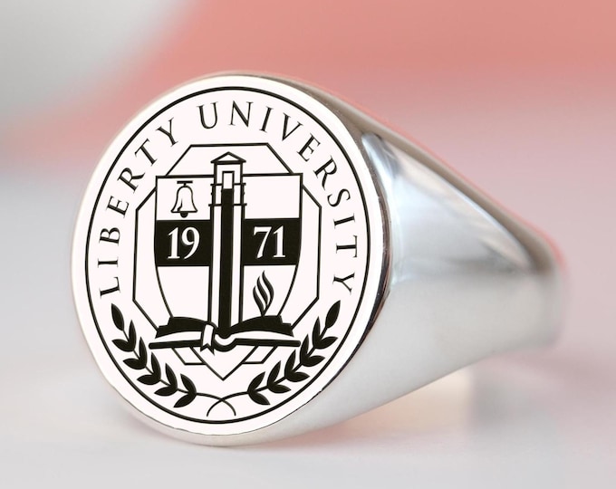 Personalized Graduation Signet Ring: Engraved Class Ring, Solid Gold or Sterling Silver