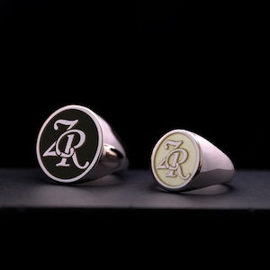 Anillo con sello y monograma: anillo con letra personalizada para él o ella: idea de regalo única en oro o plata: joyería con sello de inicial personalizada