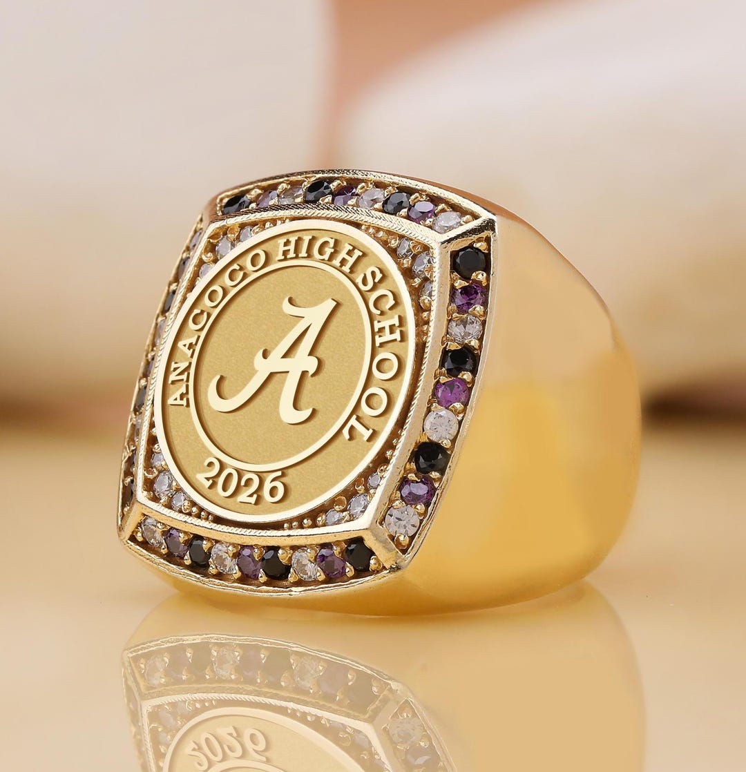 Personalized University Class Ring – Engraved School Ring, Graduation ...