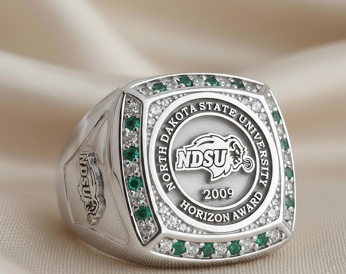 Custom Stone Graduation Signet Ring: Personalized Sterling Silver Class Ring