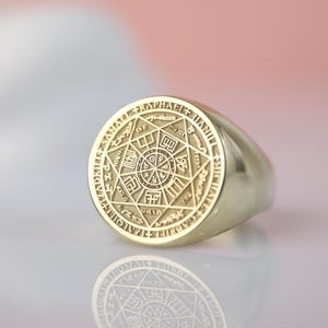 Celestial Seven Archangel Ring – Guardian Angel Protection Sigil, Sterling Silver Spiritual Jewelry