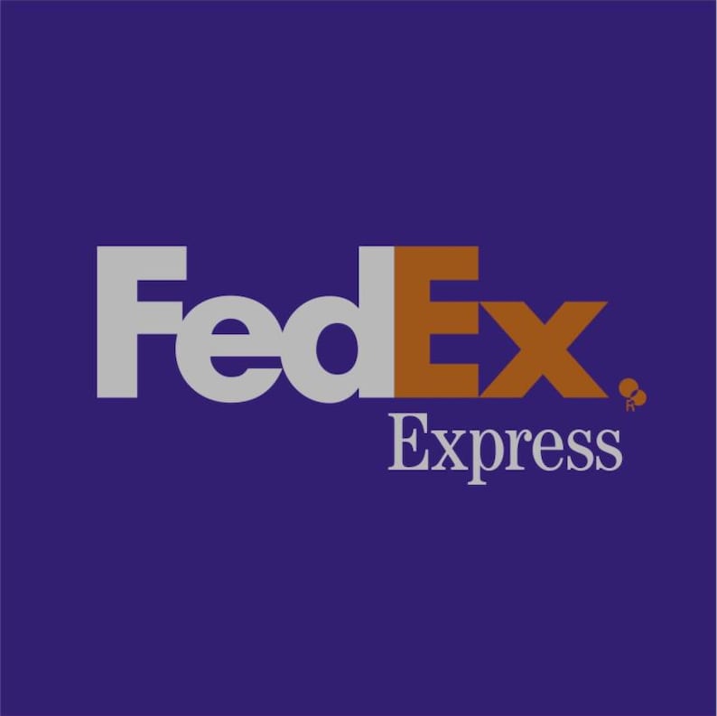 May include: The FedEx Express logo features the word FedEx in a bold, sans-serif font against a solid purple background. The letters Fed are light gray, while the letters Ex are orange. The word Express appears in smaller gray text below.