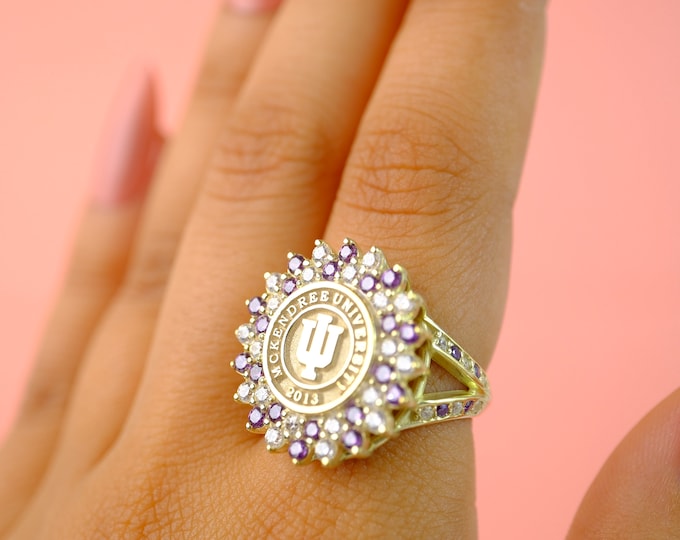 Custom Alpha Phi Omega Ring: Engraved Greek Jewelry, Solid Gold or Sterling Silver