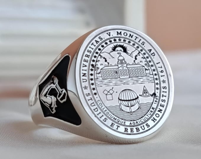 Personalized Graduation Ring – Custom Solid Gold or Sterling Silver Class Ring