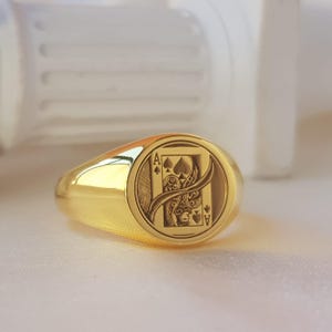 Ace of Spades Signet Ring: Sterling Silver Poker Jewelry