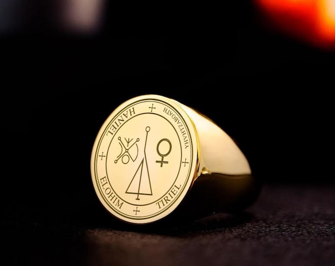 Elohim Sigil Ring: Gold Signet, Angelic Talisman