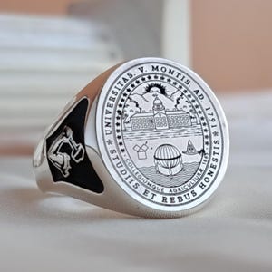 Personalized Graduation Signet Ring: Sterling Silver Class Ring