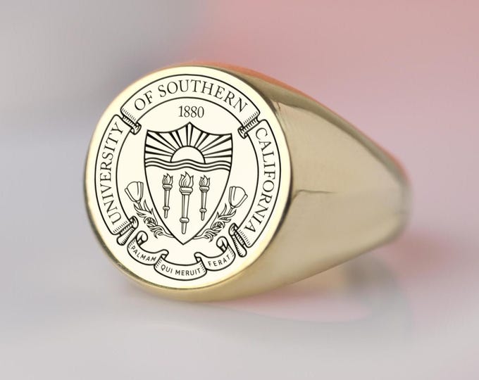 Classic Signet Class Ring – Personalized Fraternity & Graduation Ring, Engraved University Jewelry