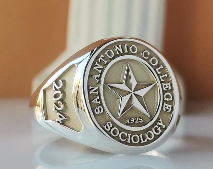 10K Gold Class Ring – Personalized Graduation Ring, Custom Engraved College Jewelry for Seniors