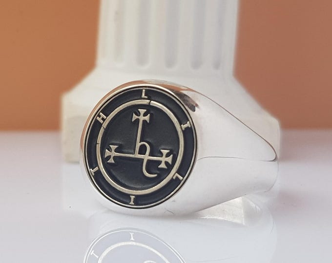 Sterling Silver Lilith Sigil Ring: Occult Witchcraft Jewelry