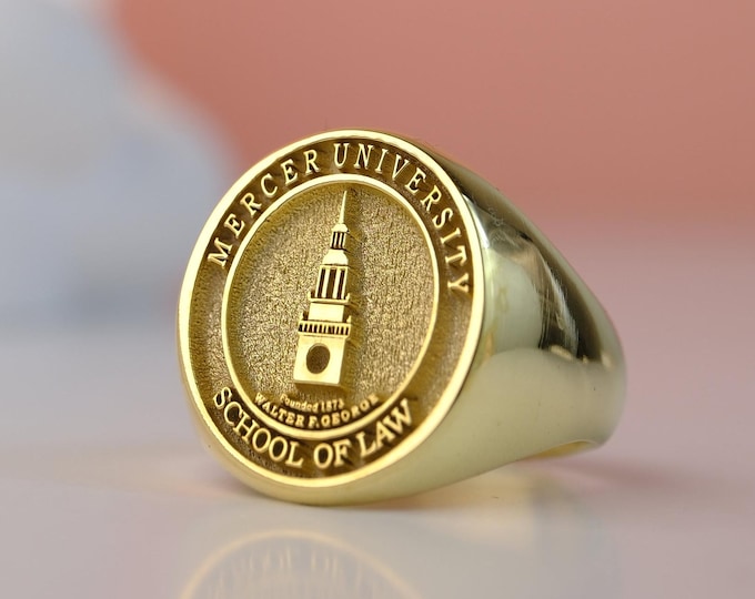 Custom Law School Ring • Graduation Gift for Lawyer • Attorney Jewelry • Juris Doctor Class Ring • Legal Career Gold Signet Ring