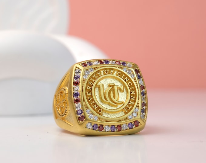 Personalized Gemstone Solid Gold Champion Ring - Premium Quality Jewelry