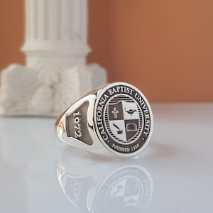 Personalized Sterling Silver Graduation Ring: Class of 2025 Signet