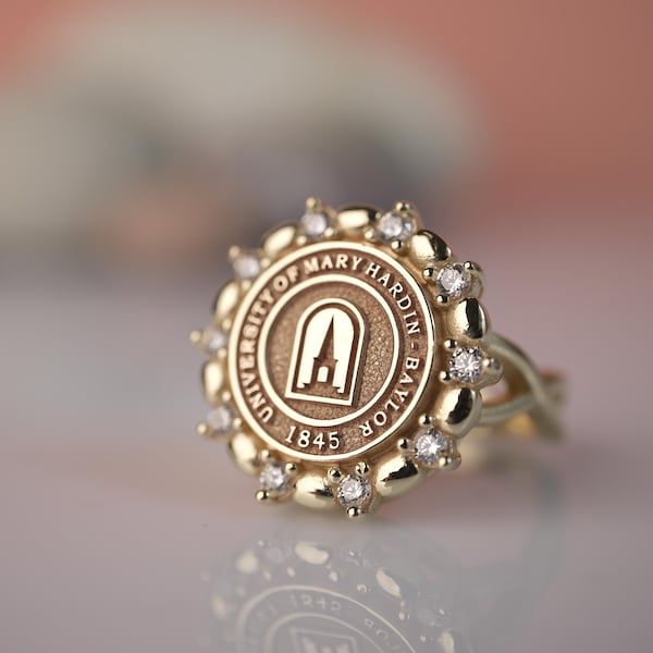 Personalized University Graduation Ring – Custom College Class Ring in Silver or Gold