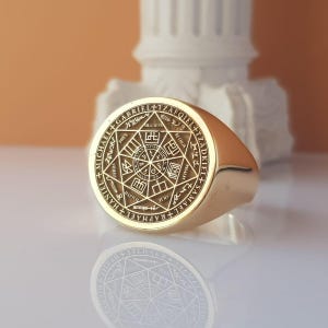 Seven Archangels Signet Ring – 10K 14K Gold & Sterling Silver, Spiritual Protection Ring