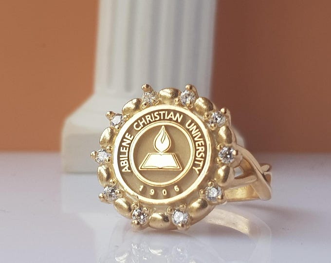 Faith Graduation Ring • Sterling Silver, Gold-Plated, Custom Engraved