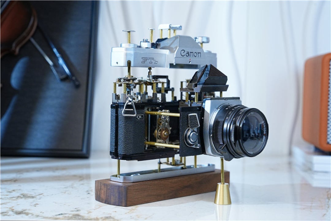 Vintage Camera Parts Sculpture: Handmade Photography
