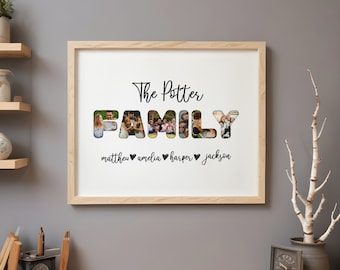 Personalized Family Photo Collage Frame, Custom Photo Gift