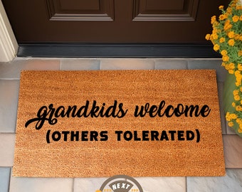 Grandkids Welcome Coir Doormat, Personalized Grandparent Gift