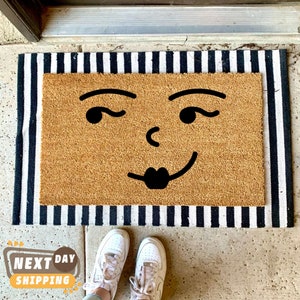 Face Doormat, Welcome Mat, Gift For Her, New Home Gift, Funny Doormat, Housewarming Gift, New Home Decor, Outdoor Decor, Closing Gift