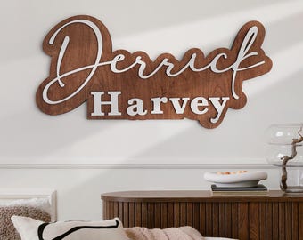 Custom Wood Name Wall Sign, Company Name Sign, Name Sign, Custom Gift, Entryway Decor, Wall Sign, Wall Decor, Laser Cut Name, Baby Name Sign