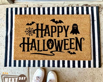 Happy Halloween Doormat, Halloween Decorations, Horror Decor, Welcome Doormat, Boo Doormat, Fall Decorations, Halloween Mat, Spooky Season