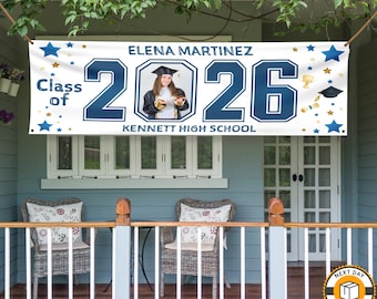 Custom Graduation Banner, Custom Photo Banner, Personalized Banner, Graduate Decor, Graduation 2026, Personalized Graduation Banner