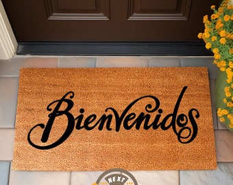 Bienvenidos Coir Doormat, Spanish Welcome Mat, New Home Gift