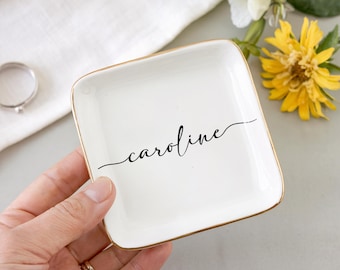 Custom Name Jewelry Dish, Personalized Jewelry Dish, Trinket Dish, Engagement Ring Dish, Gift for Friend, Personalized Ring Dish, Ring Dish