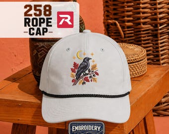 Fall Crow Rope Hat, Richardson 258 Raven Hat, Halloween Gift