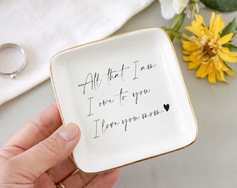 Mother of The Bride Ring Dish, Mother's Day Gift, Custom Ring Dish, Ring Holder, Jewelry Dish For Mom, Ceramic Ring Dish, Jewelry Storage