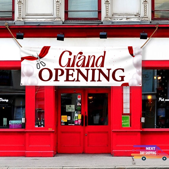 Grand Opening Banner, Full Color 13oz Vinyl, Business Sign