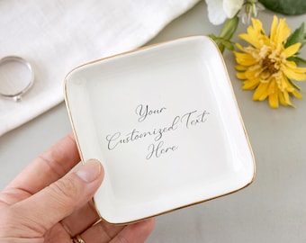 Custom Text Ring Dish, Design Your Own Mug, Custom Jewelry Dish, Custom Trinket Dish, Jewelry Dish, Gift for Friend, Personalized Gift