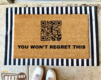 Personalized QR Door Mat, QR Doormat, Welcome Doormat, Outdoor Doormat, Home Decor, Cool Gift, Housewarming Gift, Closing Gift, Home Gift