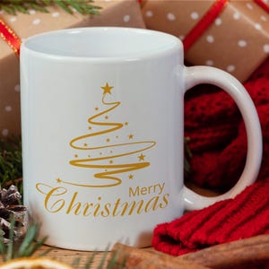 Christmas Tree Mug, Merry Christmas Mug, Holiday Mug, Ceramic Coffee Mug, Tea Mug, Xmas Gift, Christmas Coffee Mug, Holiday Gifts, Mug