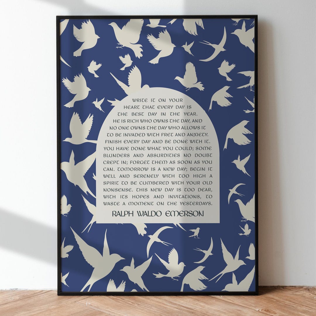 Ralph Waldo Emerson Wall Art, Write It on Your Heart, Wall Art With ...