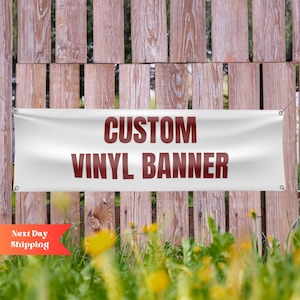 Custom Vinyl Banner, Custom Advertising Event Banner, Custom Logo and Text Banner, Full Color Personalized Banner, Custom Design Banner
