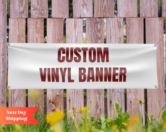 Custom Vinyl Banner, Custom Advertising Event Banner, Custom Logo and Text Banner, Full Color Personalized Banner, Custom Design Banner