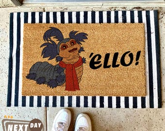 Labyrinth Worm Doormat, Labyrinth Inspired Doormat, Ello Doormat, Funny Doormat, Front Door Mat, Front Porch Doormat, Coir Mat, Home Gift